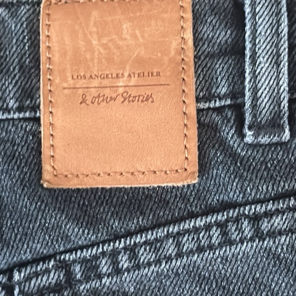 & Other Stories Sissy Black High Rise Exposed Zipper Jeans Size 28 - Picture 7 of 16